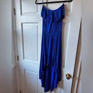 Anthropology | Lilka Royal Blue Maxi High Low Summer Dress